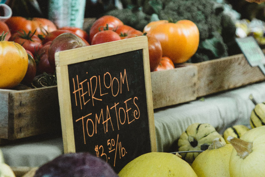 Heirloom Tomatoes sign