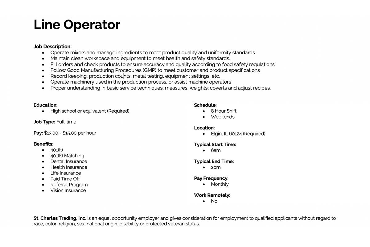 Careers St. Charles Trading