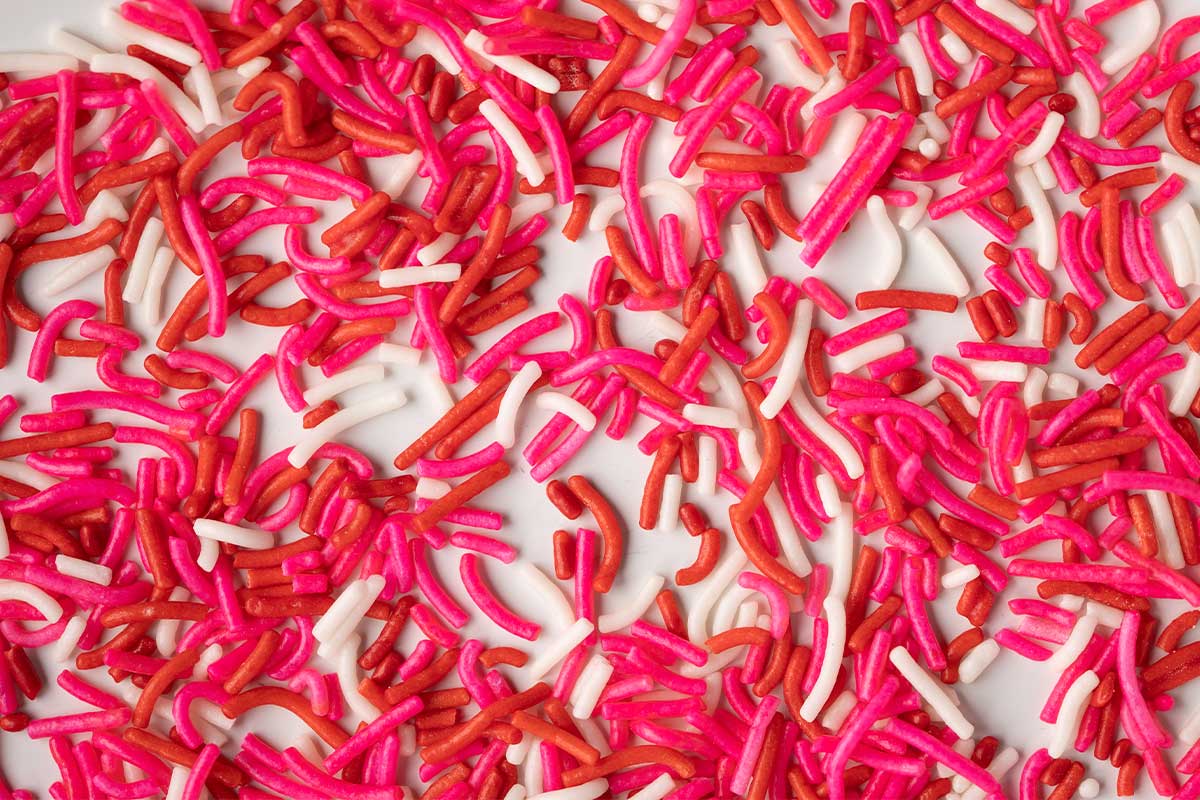 Red, white, and pink sprinkles