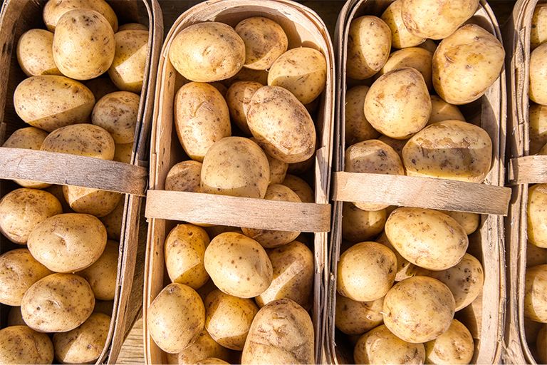 Basket of gold potatoes.