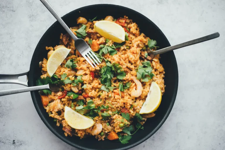 Savory brown rice meal.