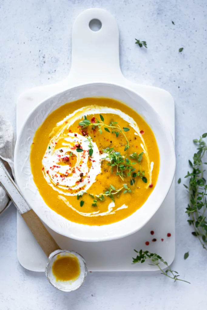 Bowl of soup using starch to make a thicker consistency.