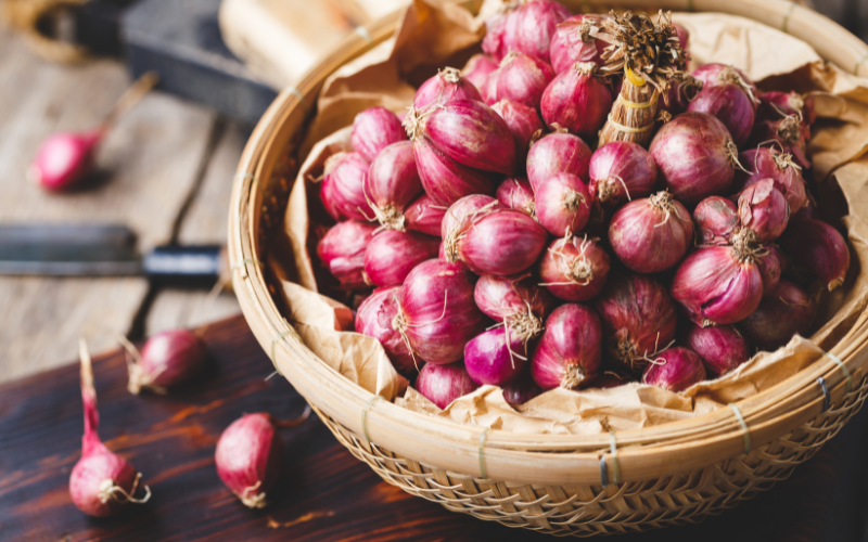 Colorful Basket Onions