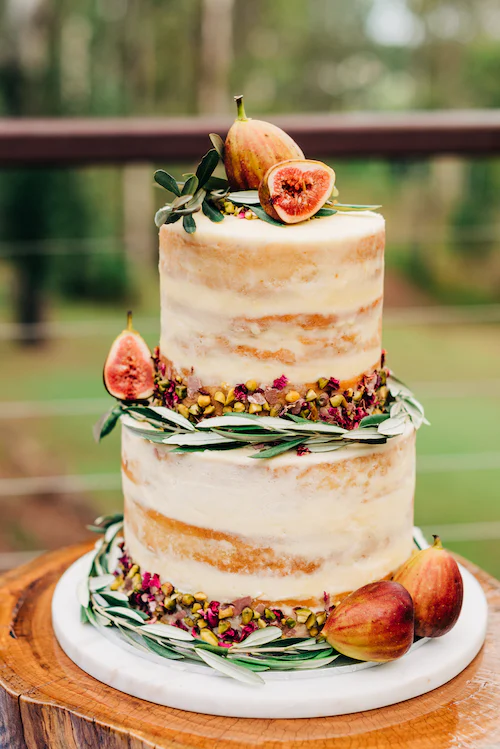 Cake with fruit.