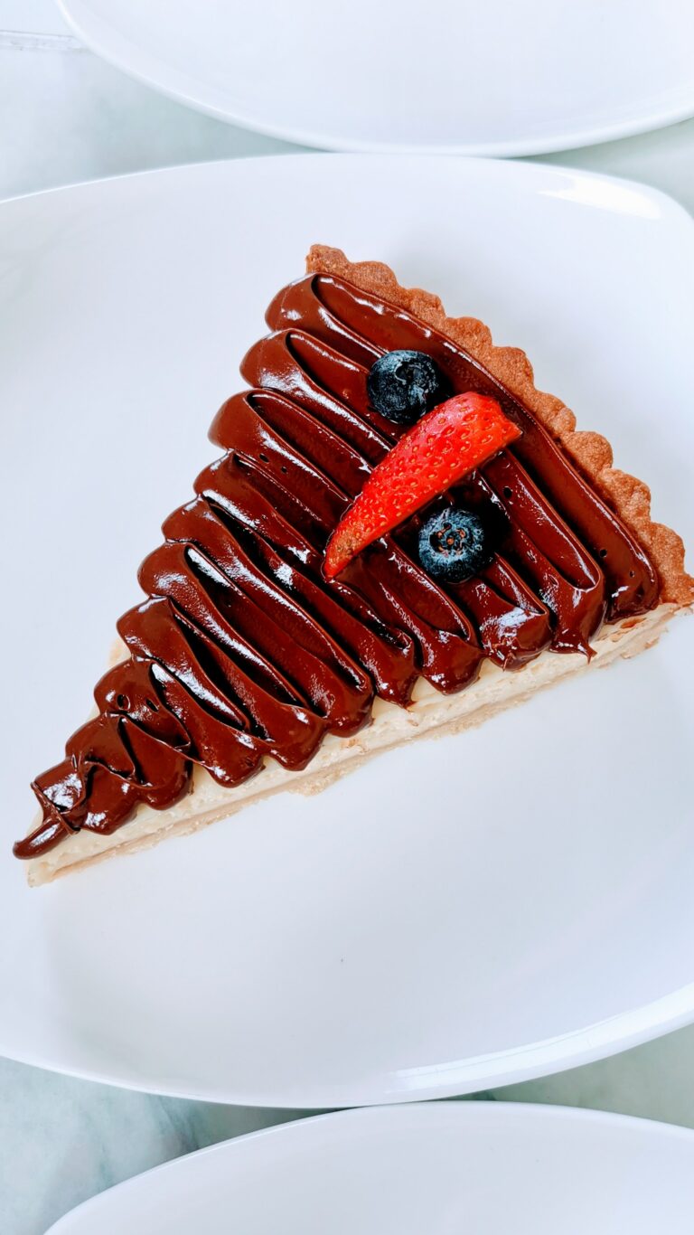 Strawberry pie with savory toppings.