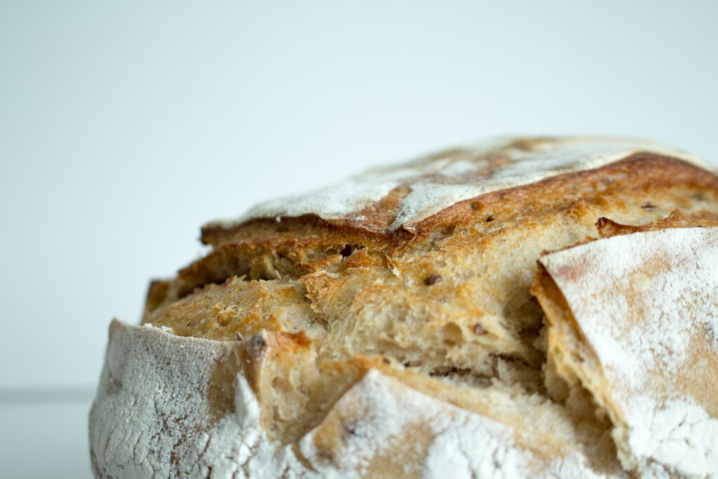 Delicious bread on display.