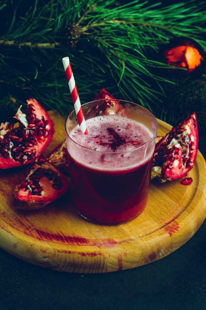 Christmas ingredients concocting a scrumptious drink.