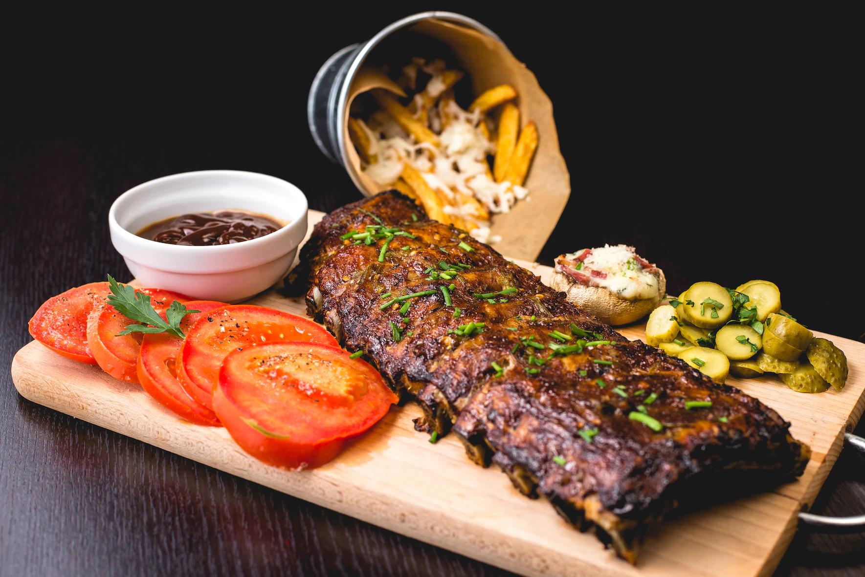 Meat and veggie board.