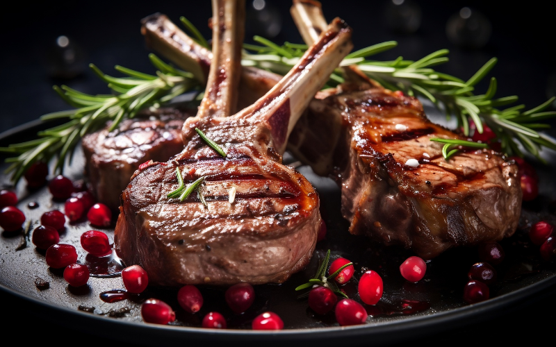 Easter lambchops on a plate