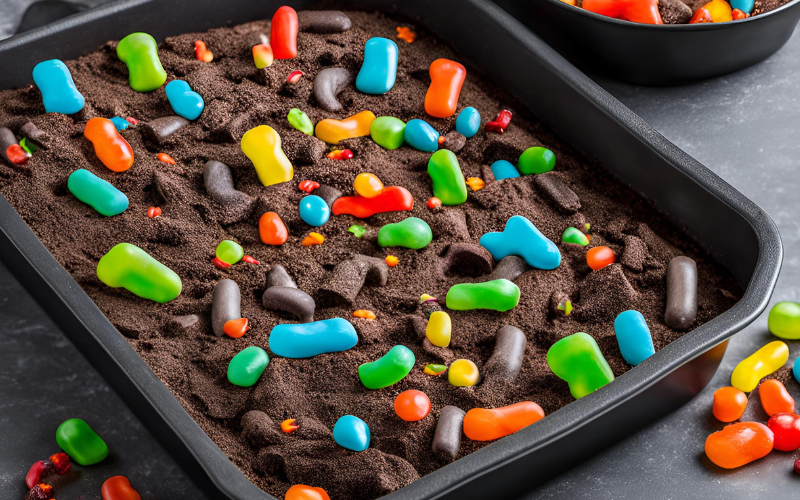 Halloween graveyard dirt cake