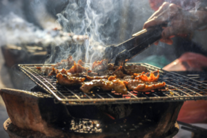 BBQ Food on a Grill for National BBQ Month