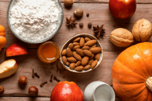 Functional Fall Ingredients on a wooden table